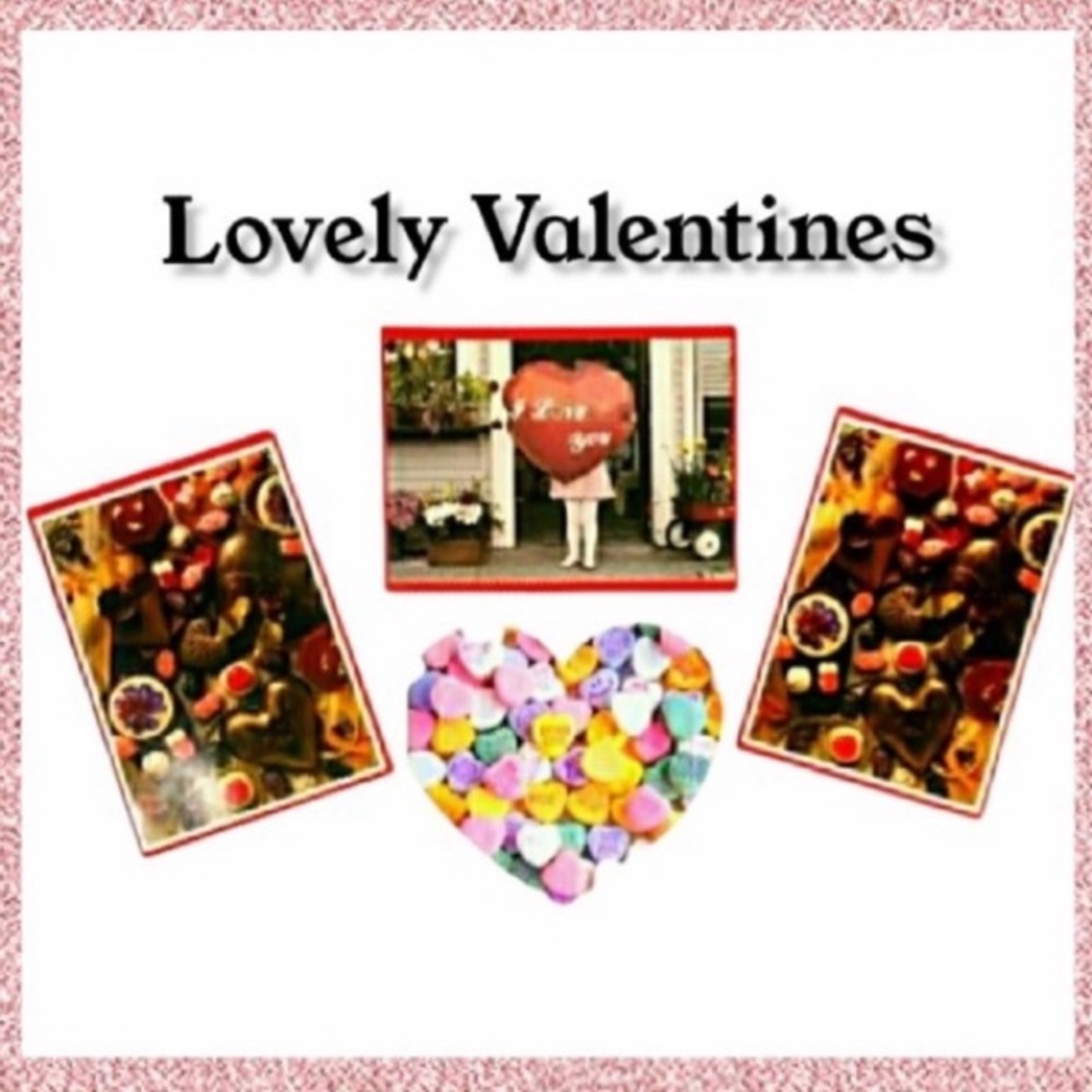 Love and Candy Valentine Cards 4 Card Set of Vintage Styled Valentines